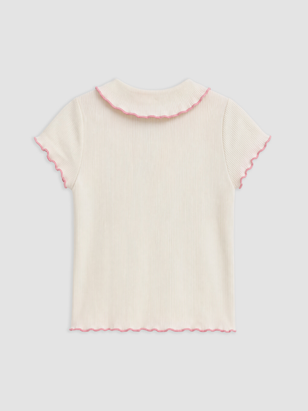 Peter Pan Collar Wavy Edge Girls' T-Shirt-1