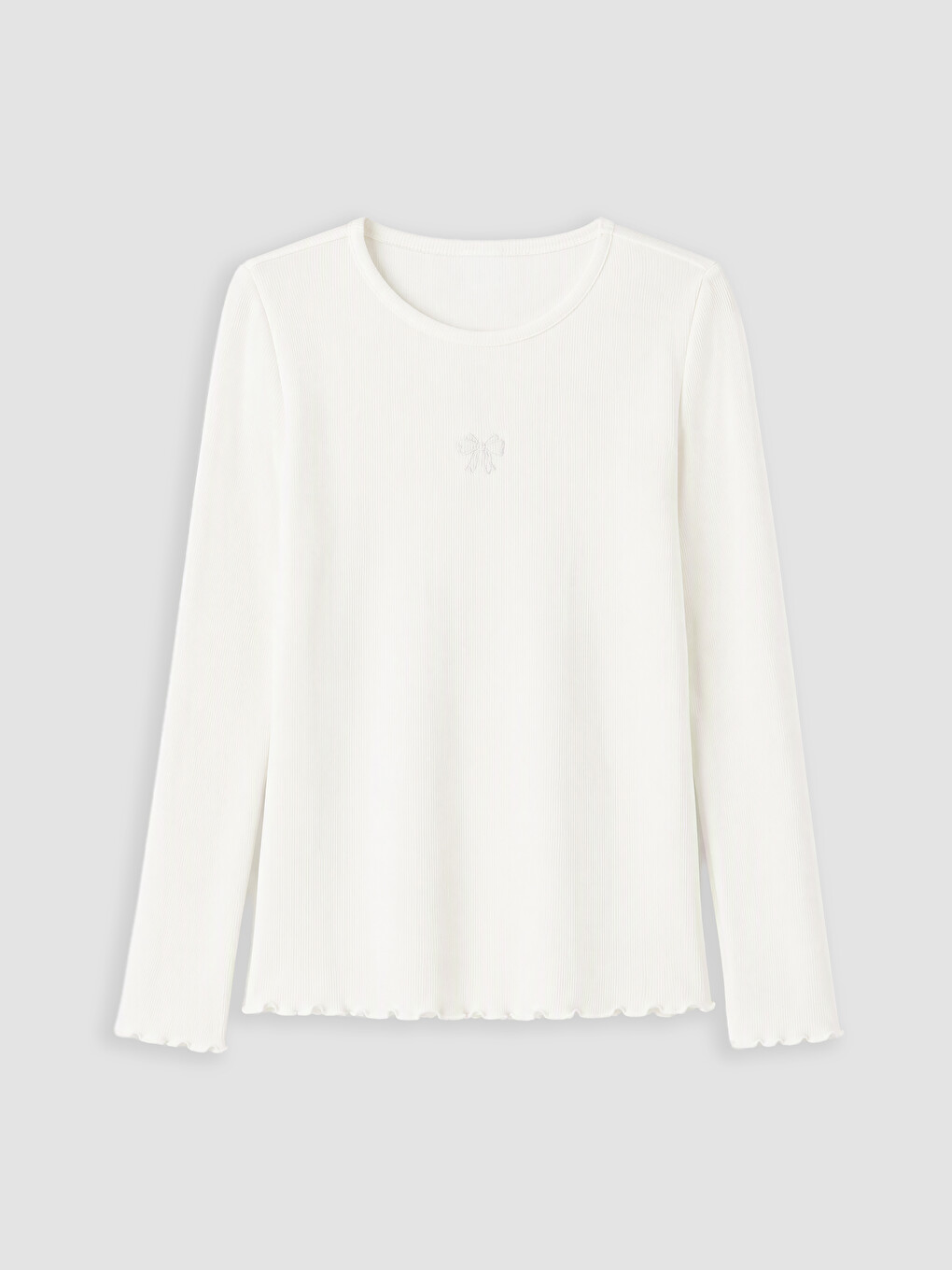 Crew Neck Embroidered Girls' T-shirt