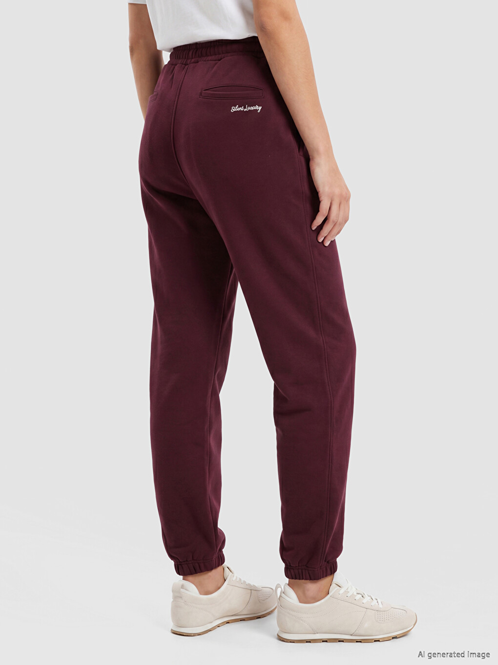 Beli Lastikli Kadın Jogger Eşofman Altı-3