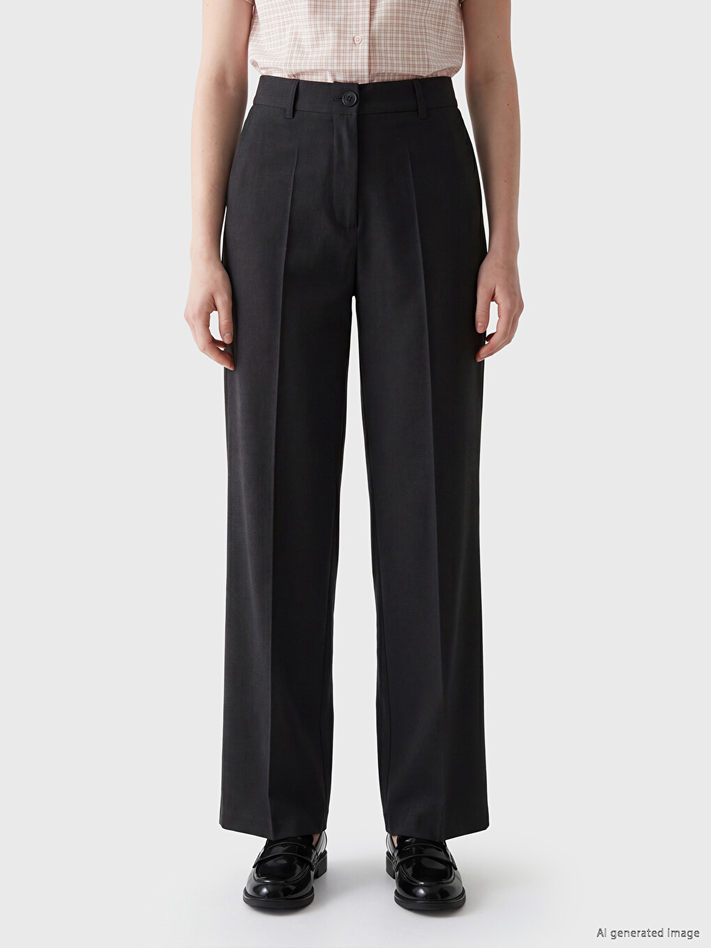 Ženske Plisirane Pantalone Regularnog Kroja-1