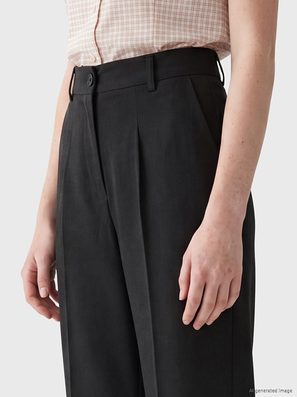 Ženske Plisirane Pantalone Regularnog Kroja-2