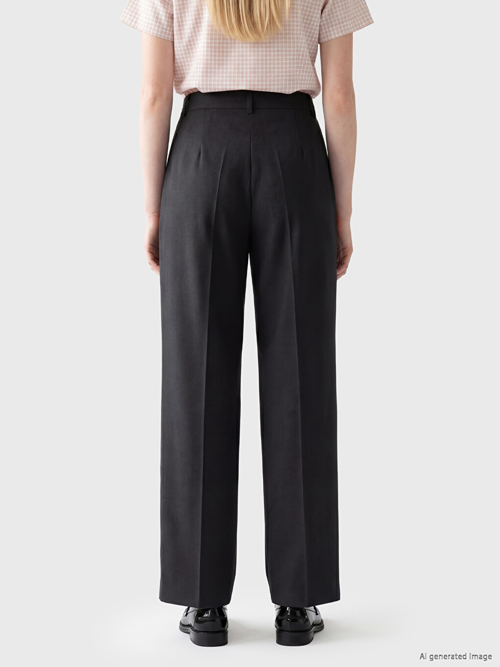 Ženske Plisirane Pantalone Regularnog Kroja-3
