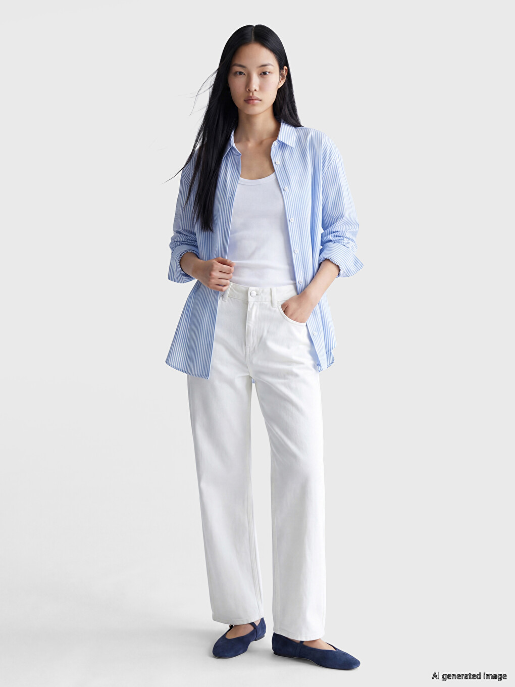 Striped Oversize Oxford Women's Shirt