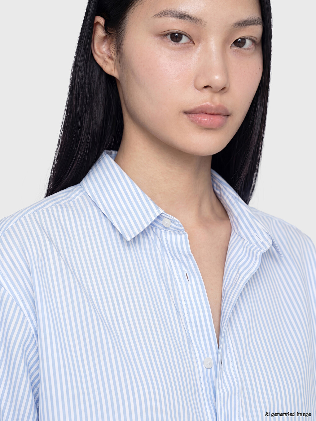 Striped Oversize Oxford Women's Shirt-1