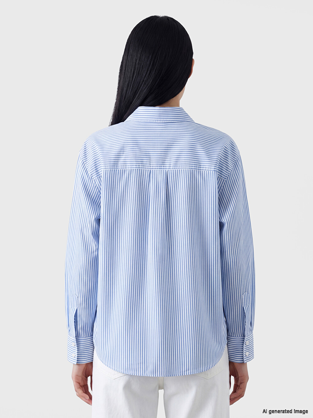 Striped Oversize Oxford Women's Shirt-2