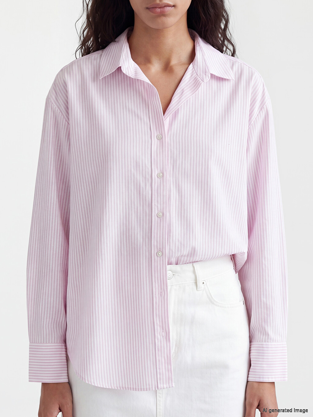 Striped Oversize Oxford Women's Shirt-2