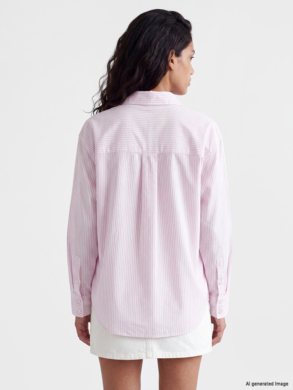 Striped Oversize Oxford Women's Shirt-3