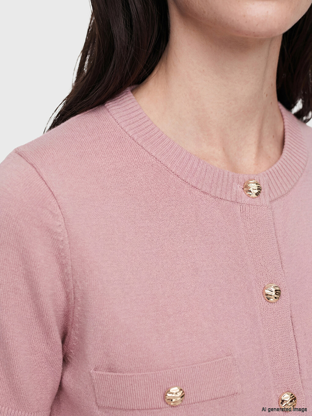 Crew Neck Women's Knitwear Cardigan-2