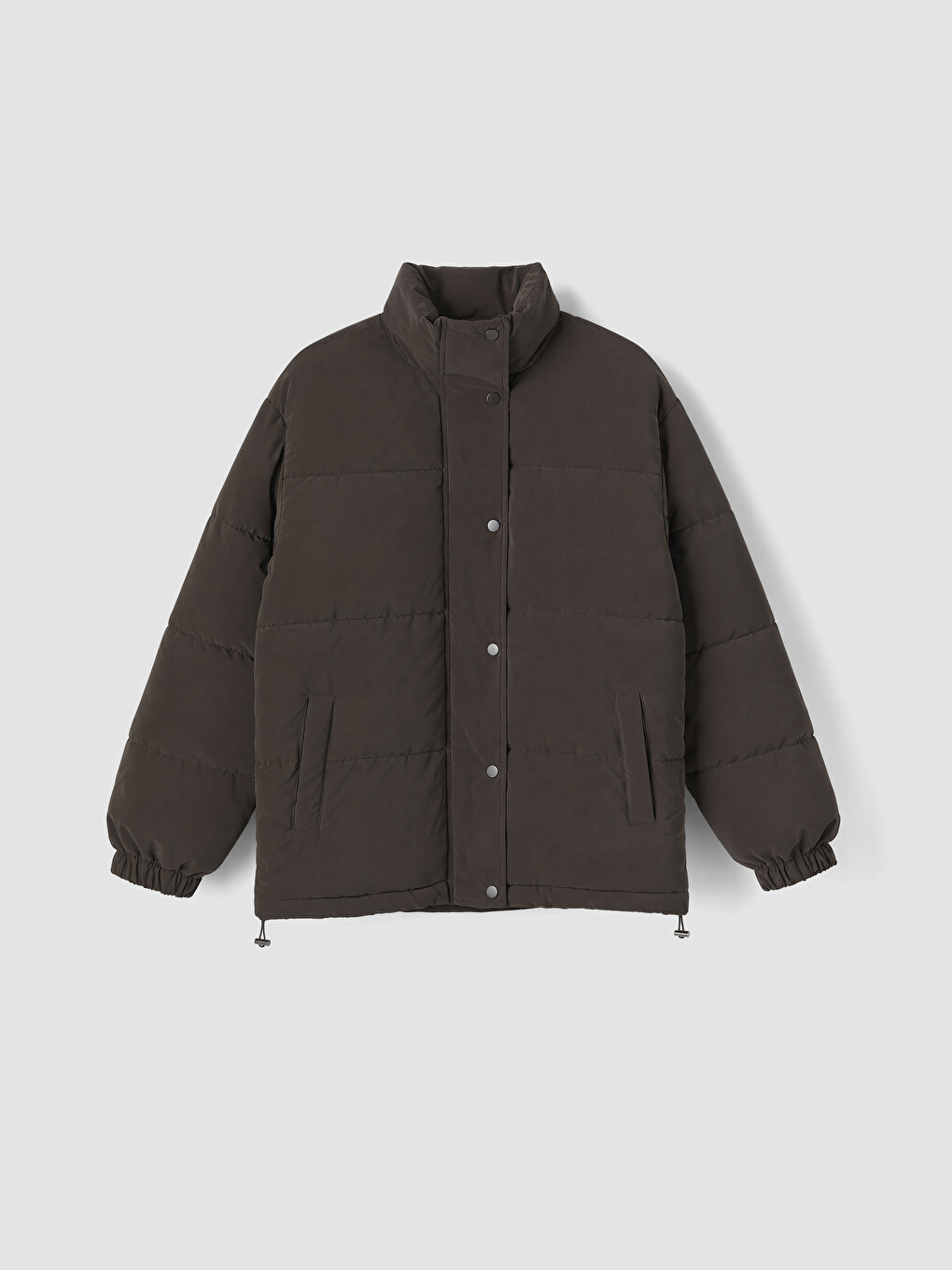 Mock Neck Women's Puffer Coat-5