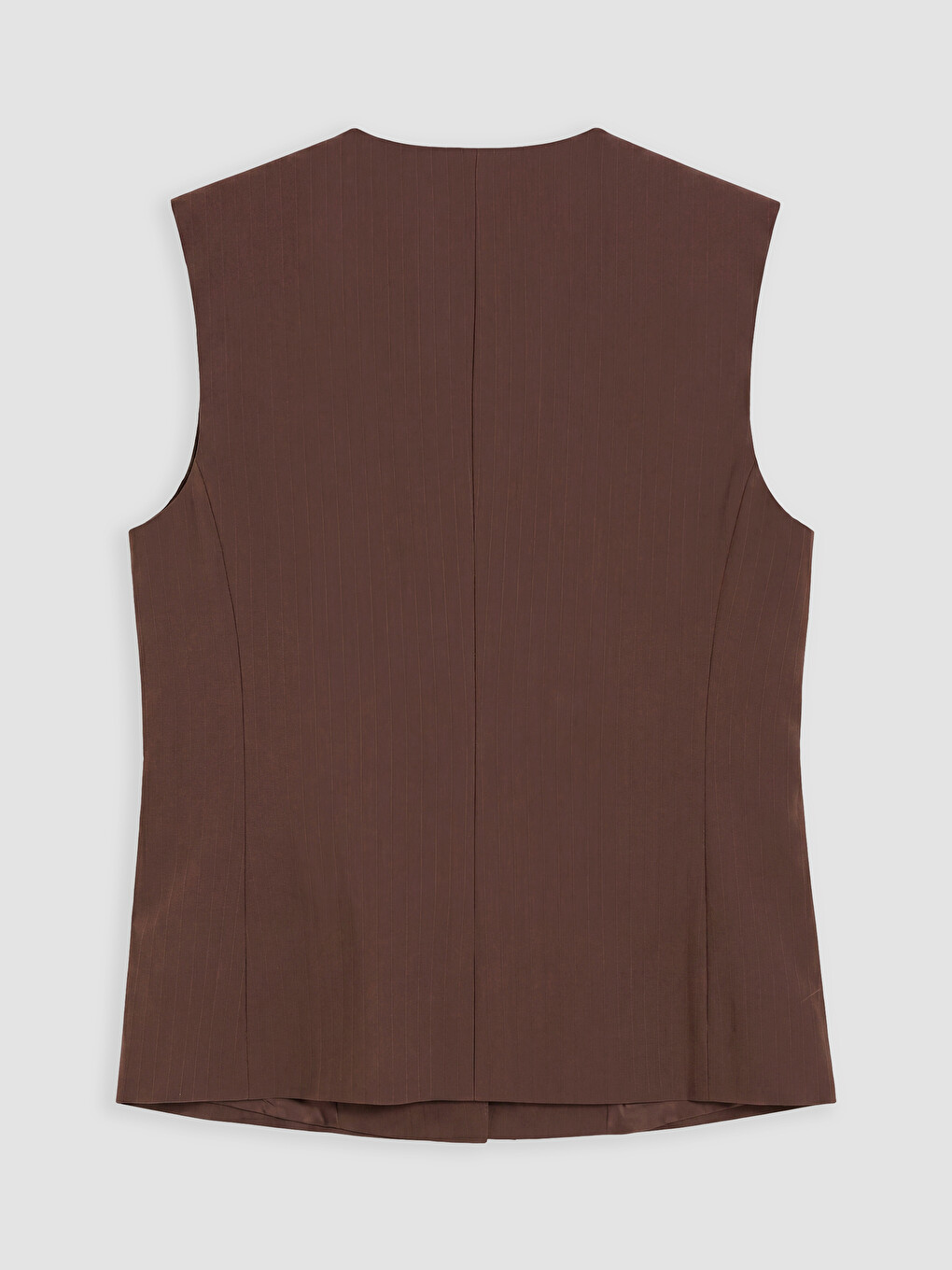 V Neck Striped Women's Classic Waistcoat-5
