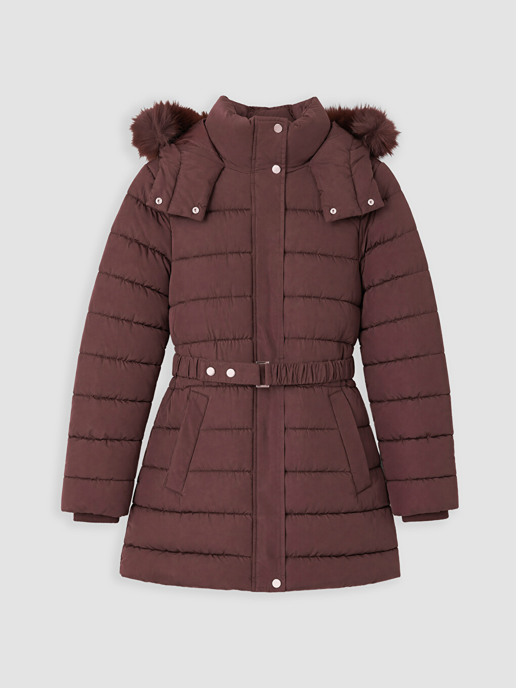 Woman Bordeaux Puffer Coat-4