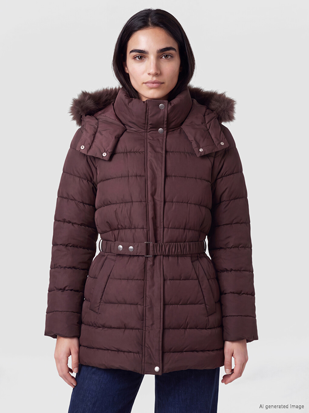 Woman Bordeaux Puffer Coat
