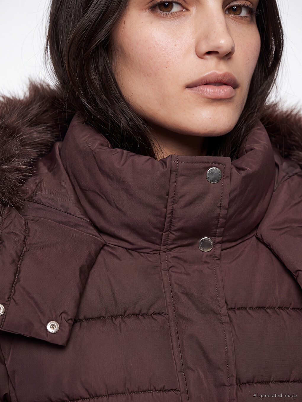 Woman Bordeaux Puffer Coat-2