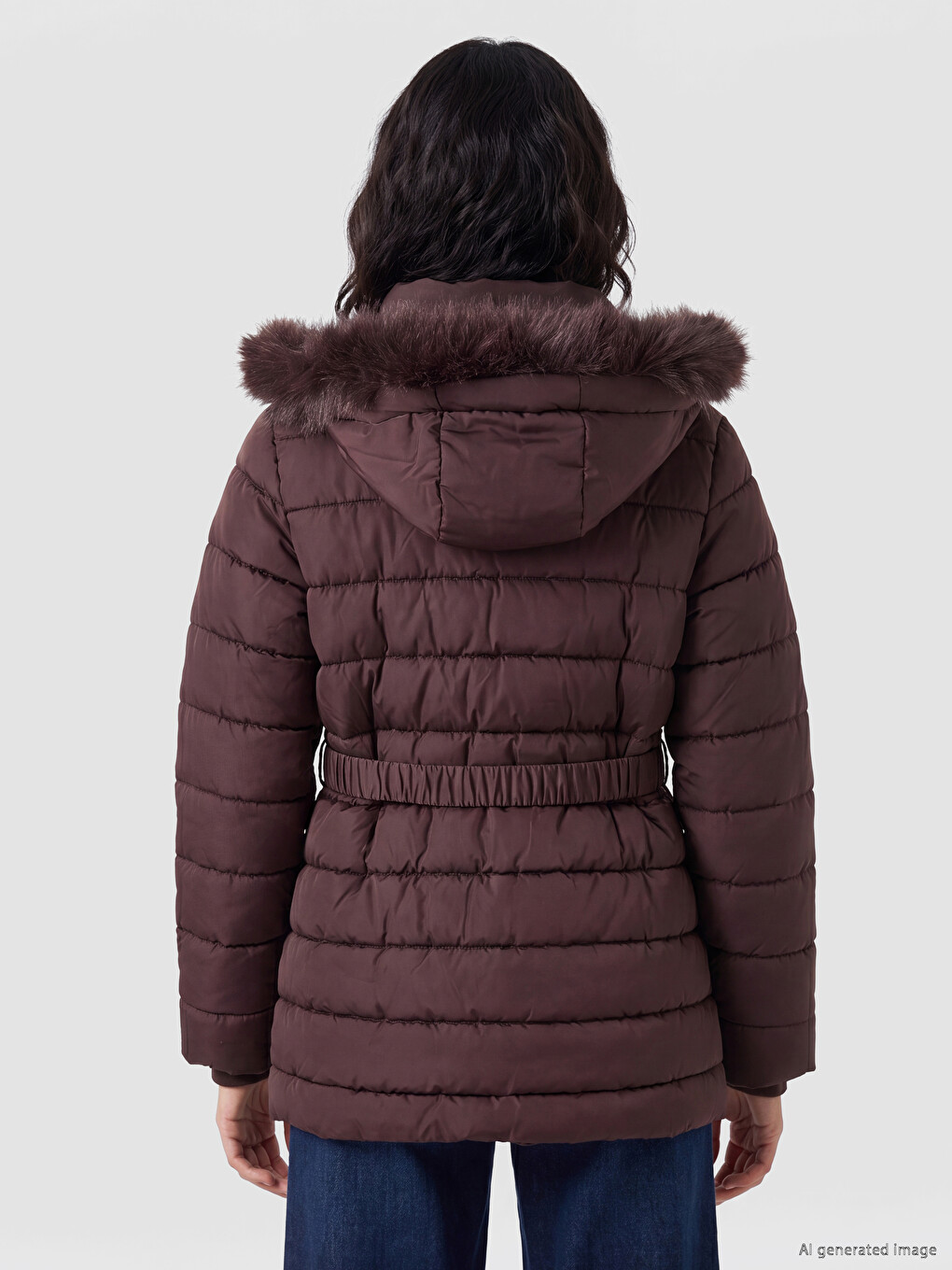 Woman Bordeaux Puffer Coat-3
