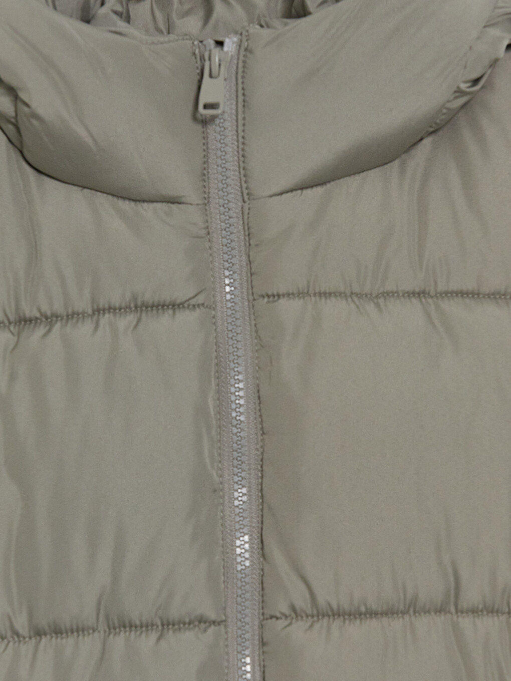 Femër Ngjyre Kaki Pallto Puffer-6