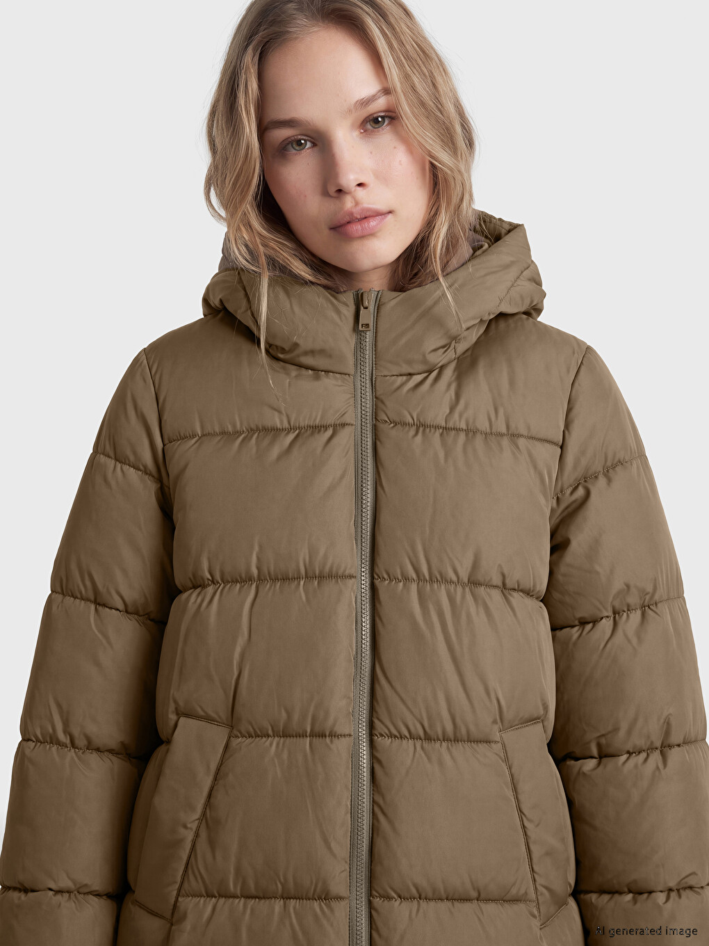 Hooded Women's Puffer Coat-1