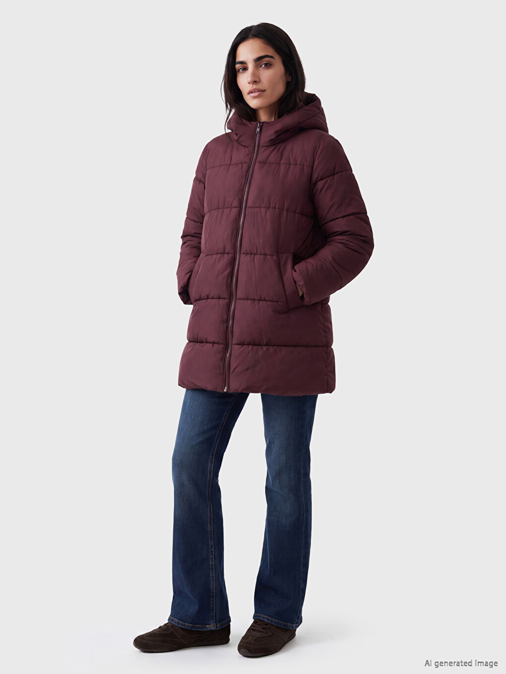 Hooded Women's Puffer Coat-1