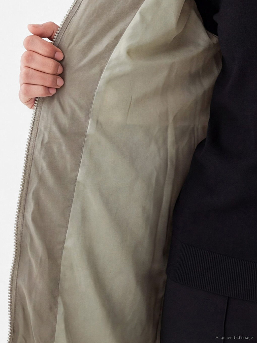 Femër Ngjyre Kaki Pallto Puffer-2
