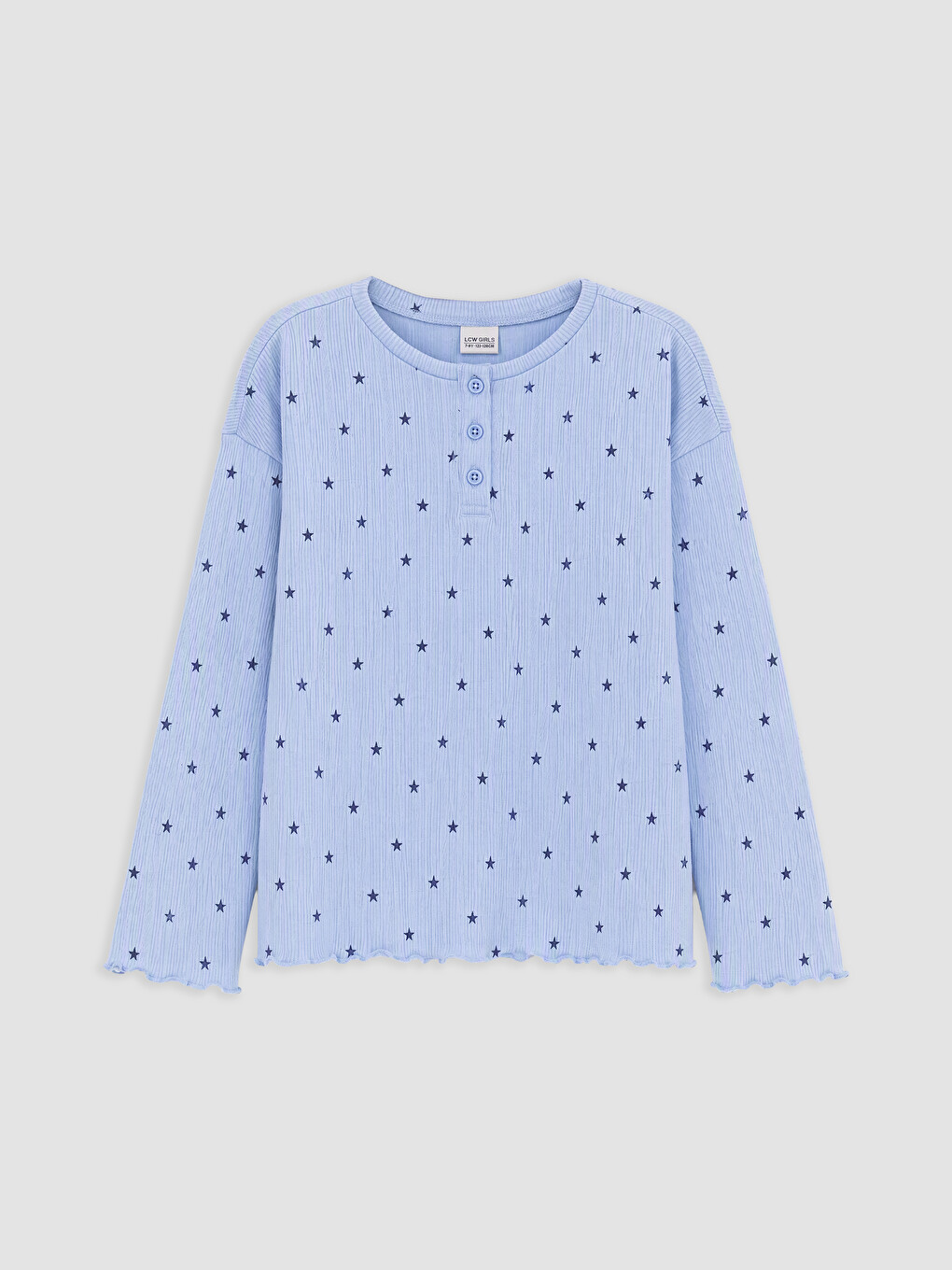 Mavi Bisiklet Yaka Kız Çocuk Pijama Takım-1