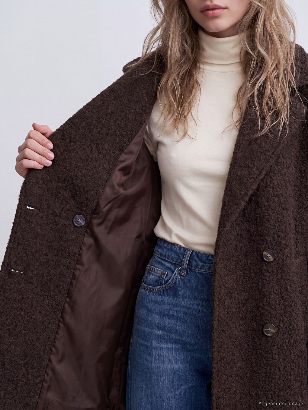 Oversize Women's Curl Overcoat-3