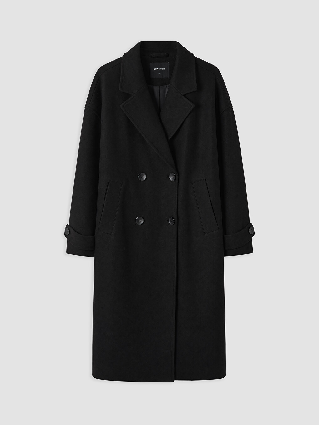Double Breasted Collar Women's Cachet Overcoat-4