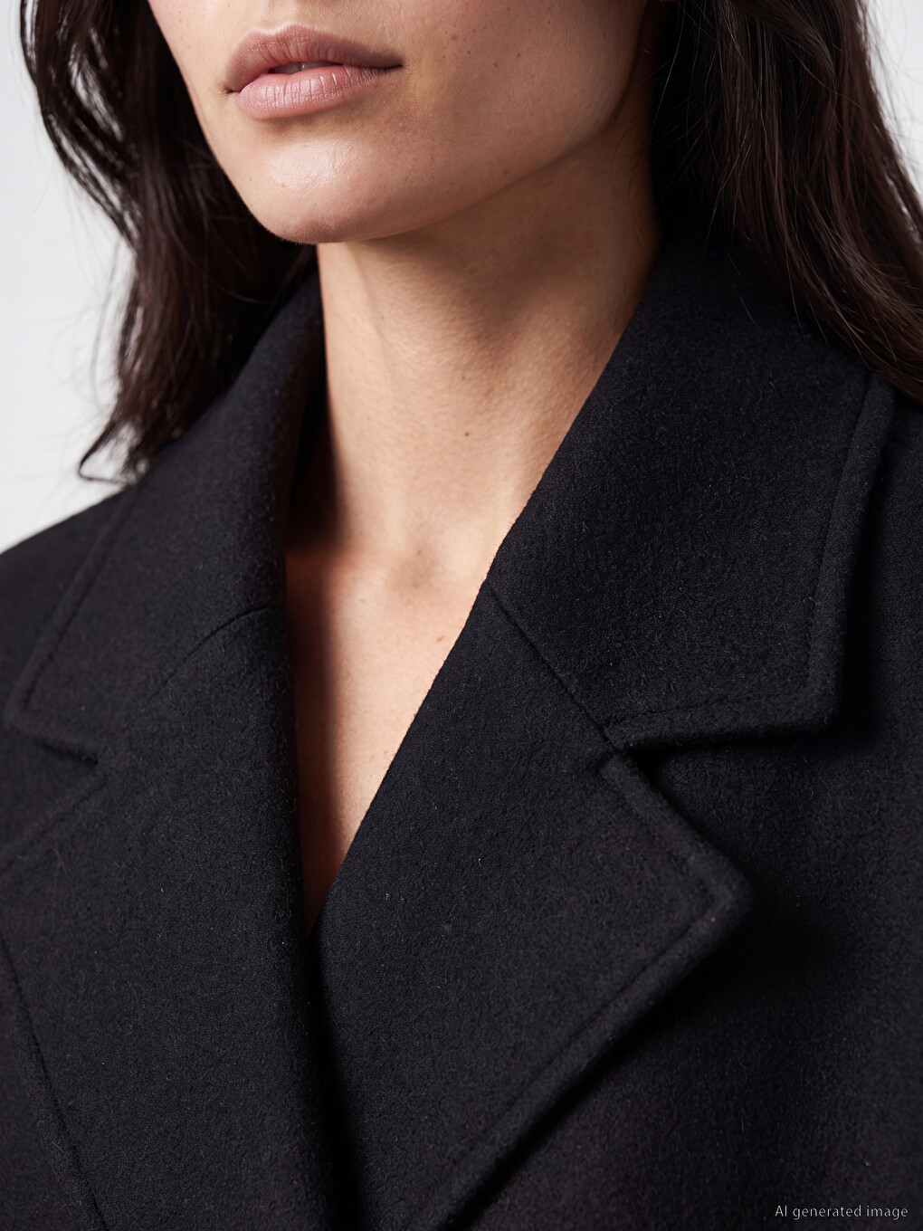 Double Breasted Collar Women's Cachet Overcoat-2