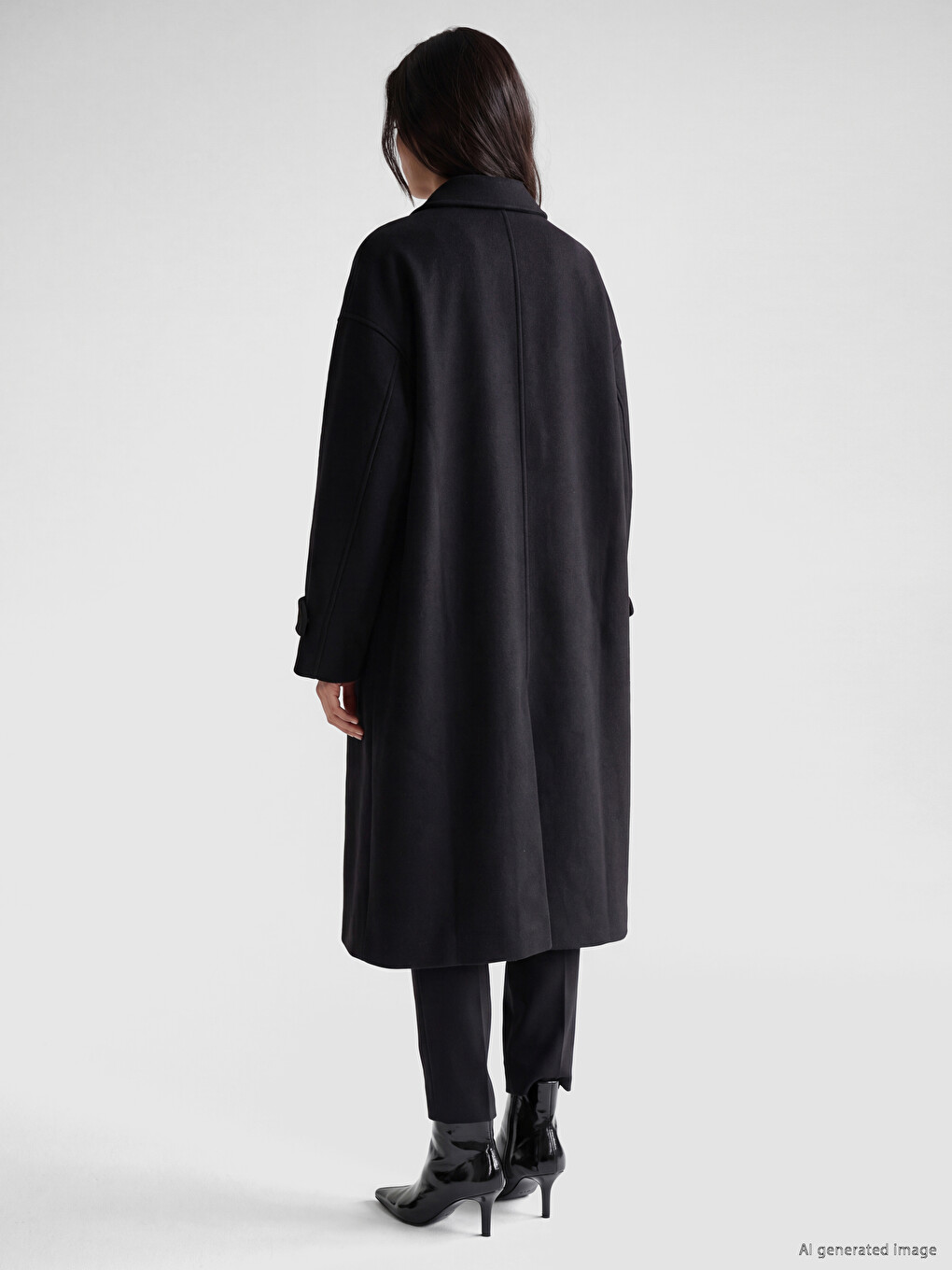 Double Breasted Collar Women's Cachet Overcoat-3