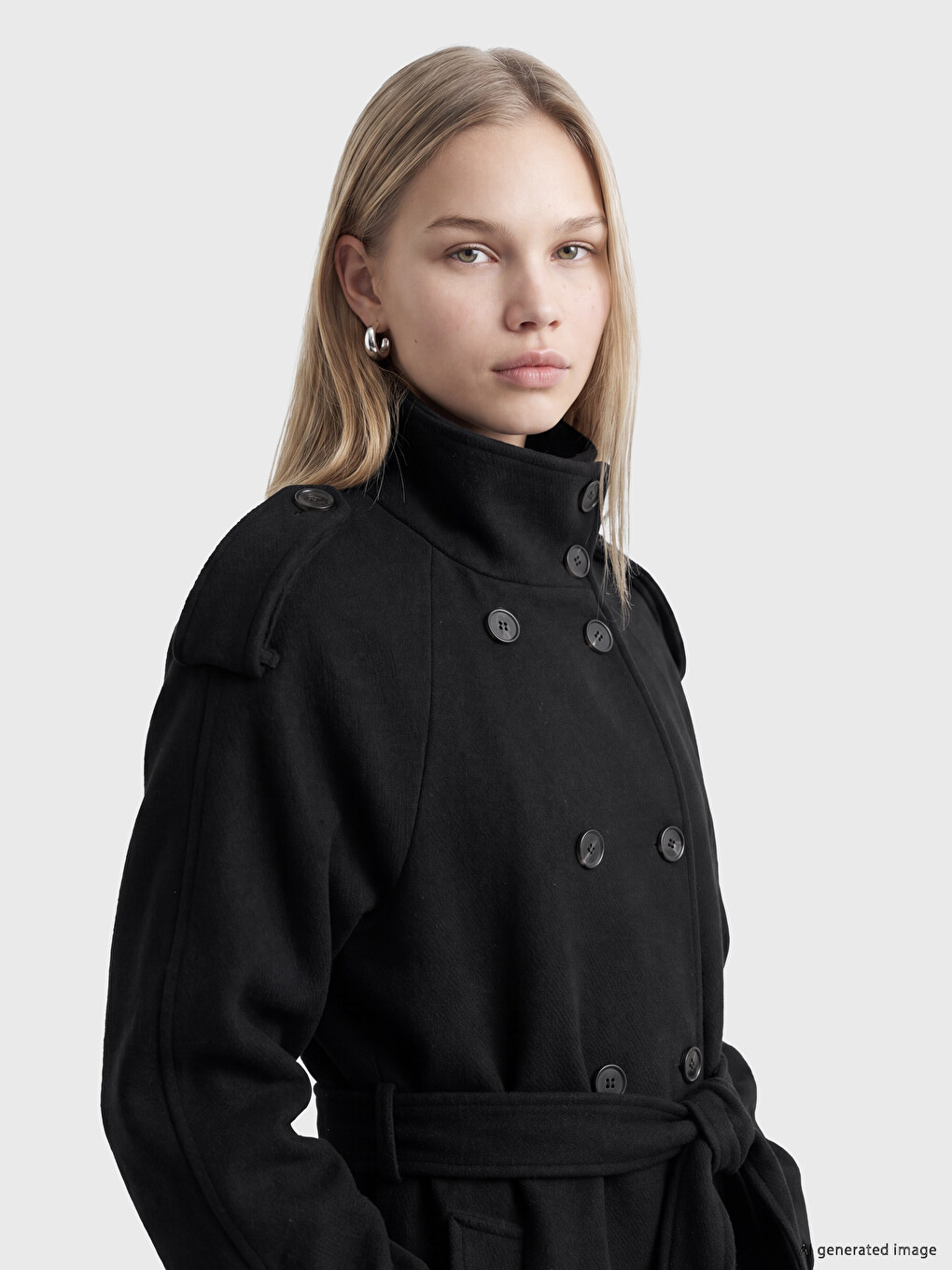 Sashed Wool Blended Women's Cachet Coat-1
