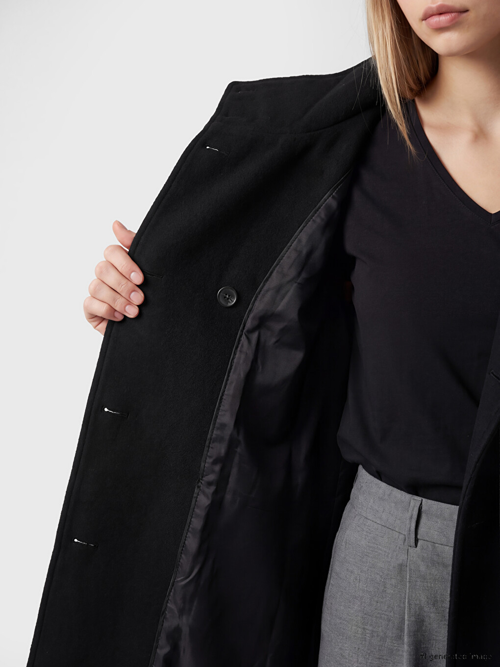 Sashed Wool Blended Women's Cachet Coat-4