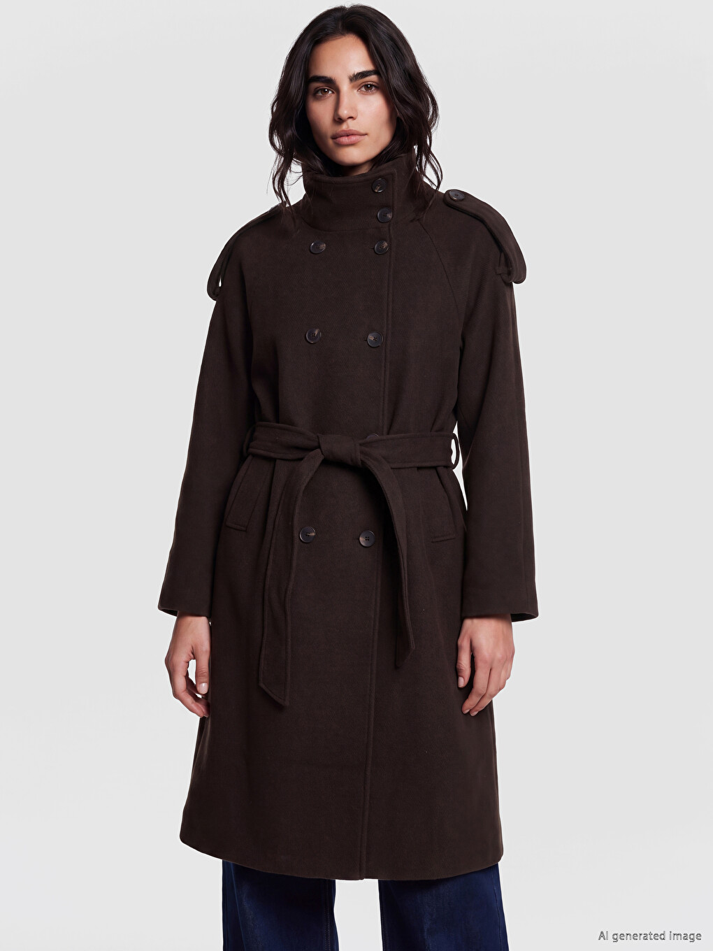 Sashed Wool Blended Women's Cachet Coat-1