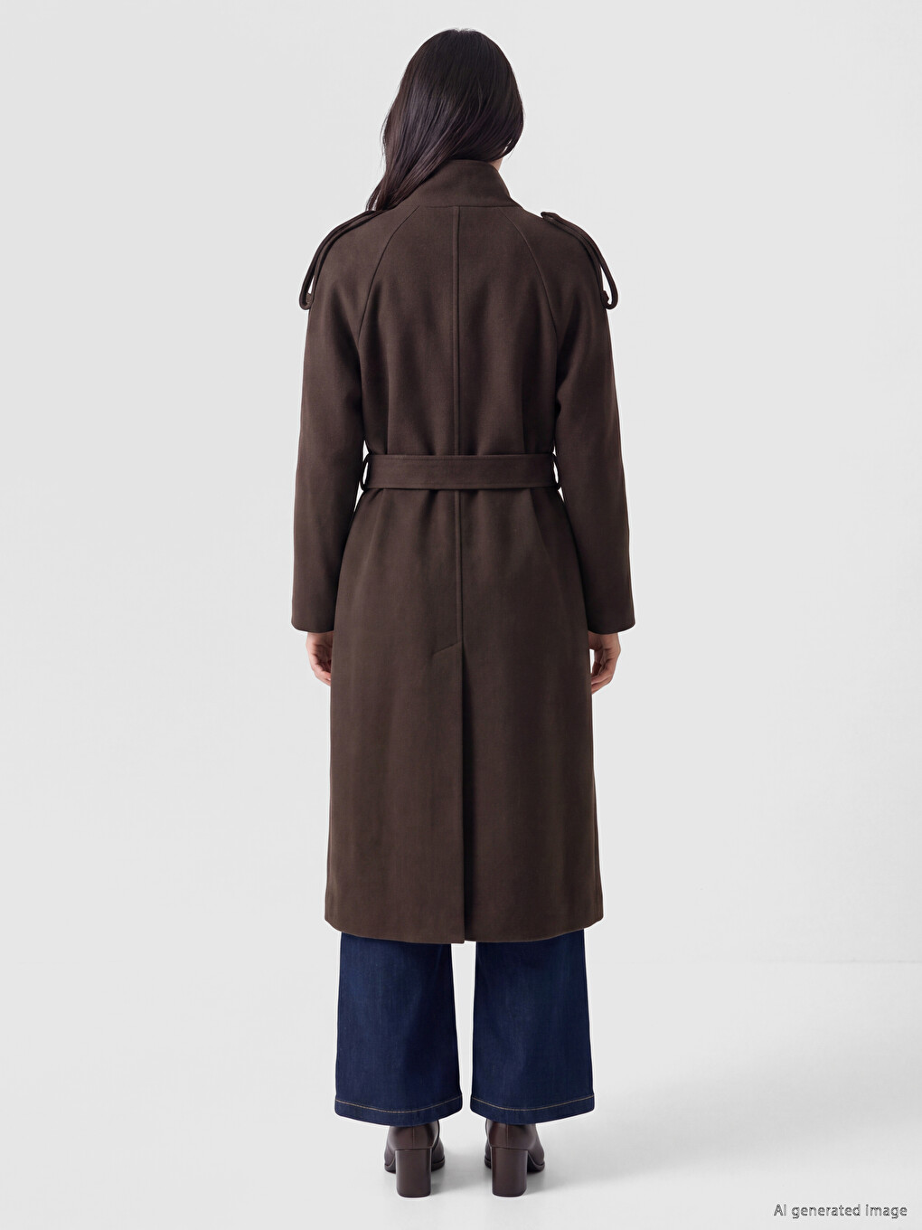 Sashed Wool Blended Women's Cachet Coat-4