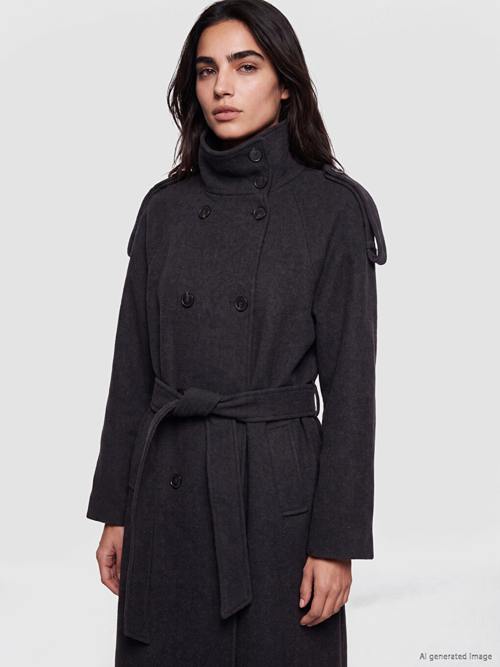 Sashed Wool Blended Women's Cachet Coat-1