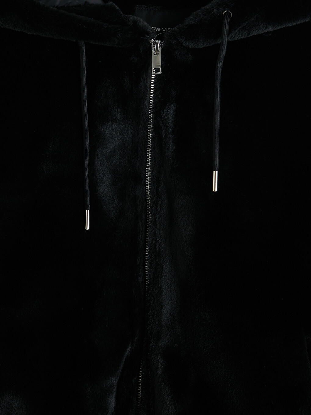 Woman Black Faux Fur Coat-6