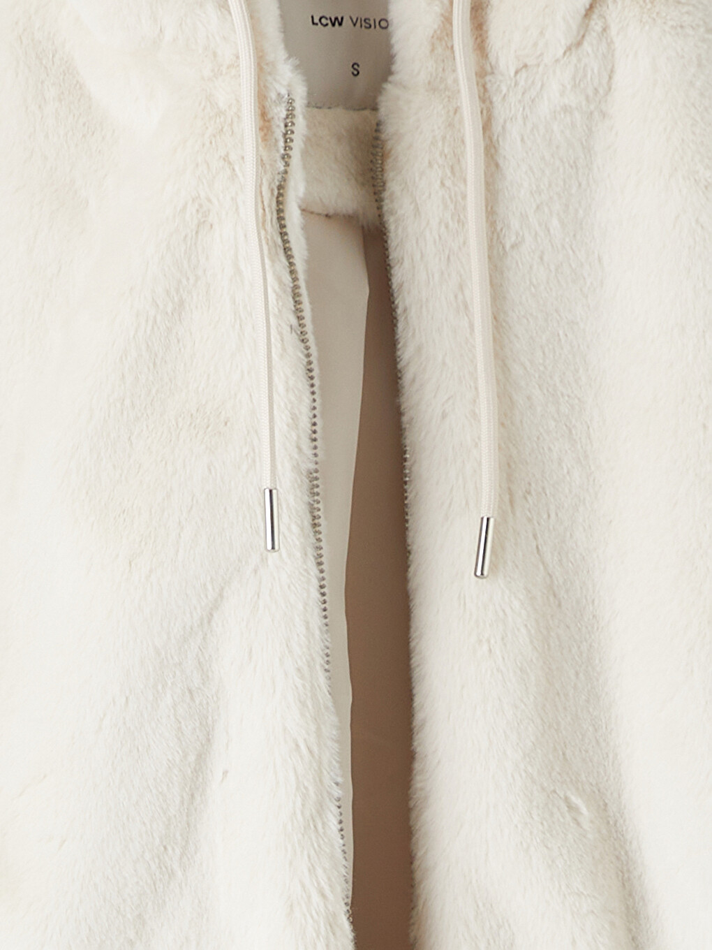 Woman White Faux Fur Coat-6