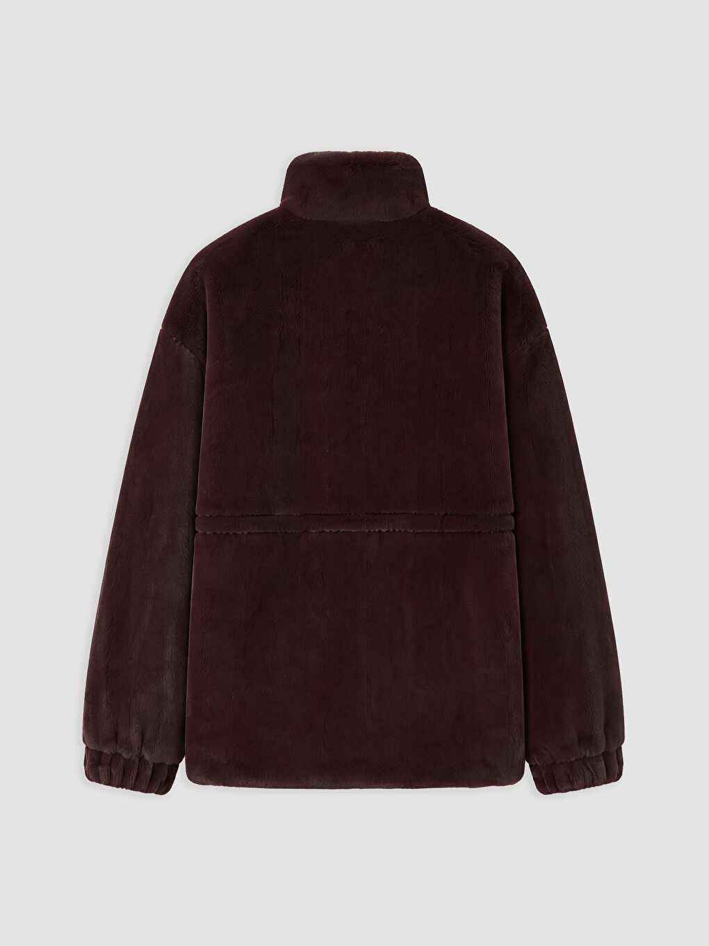 Mock Neck Women's Fur Coat-5