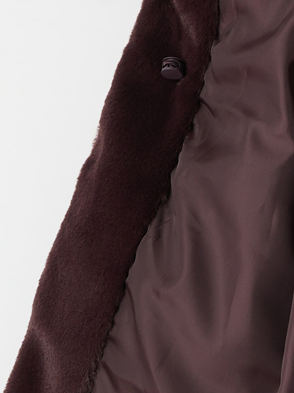 Mock Neck Women's Fur Coat-8