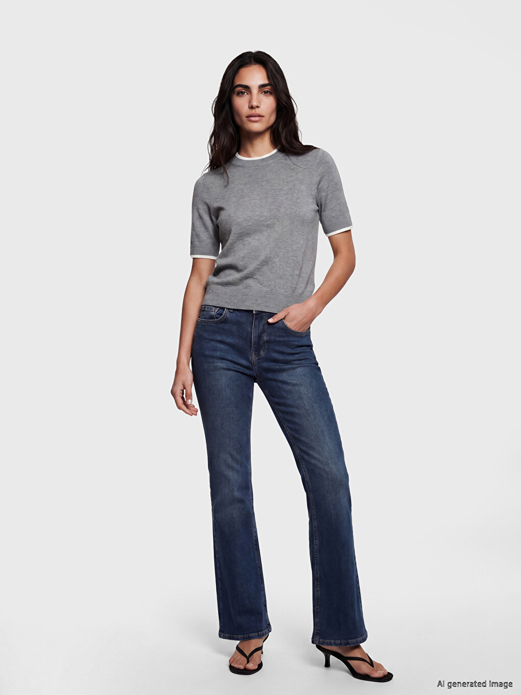 Crew Neck Women's Knitwear Sweater-1