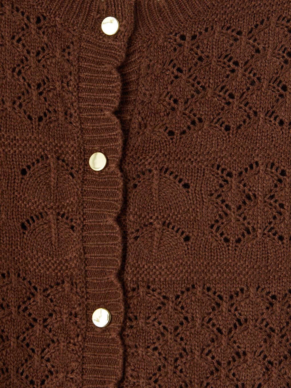 Crew Neck Open-knit Women's Knitwear Cardigan-5