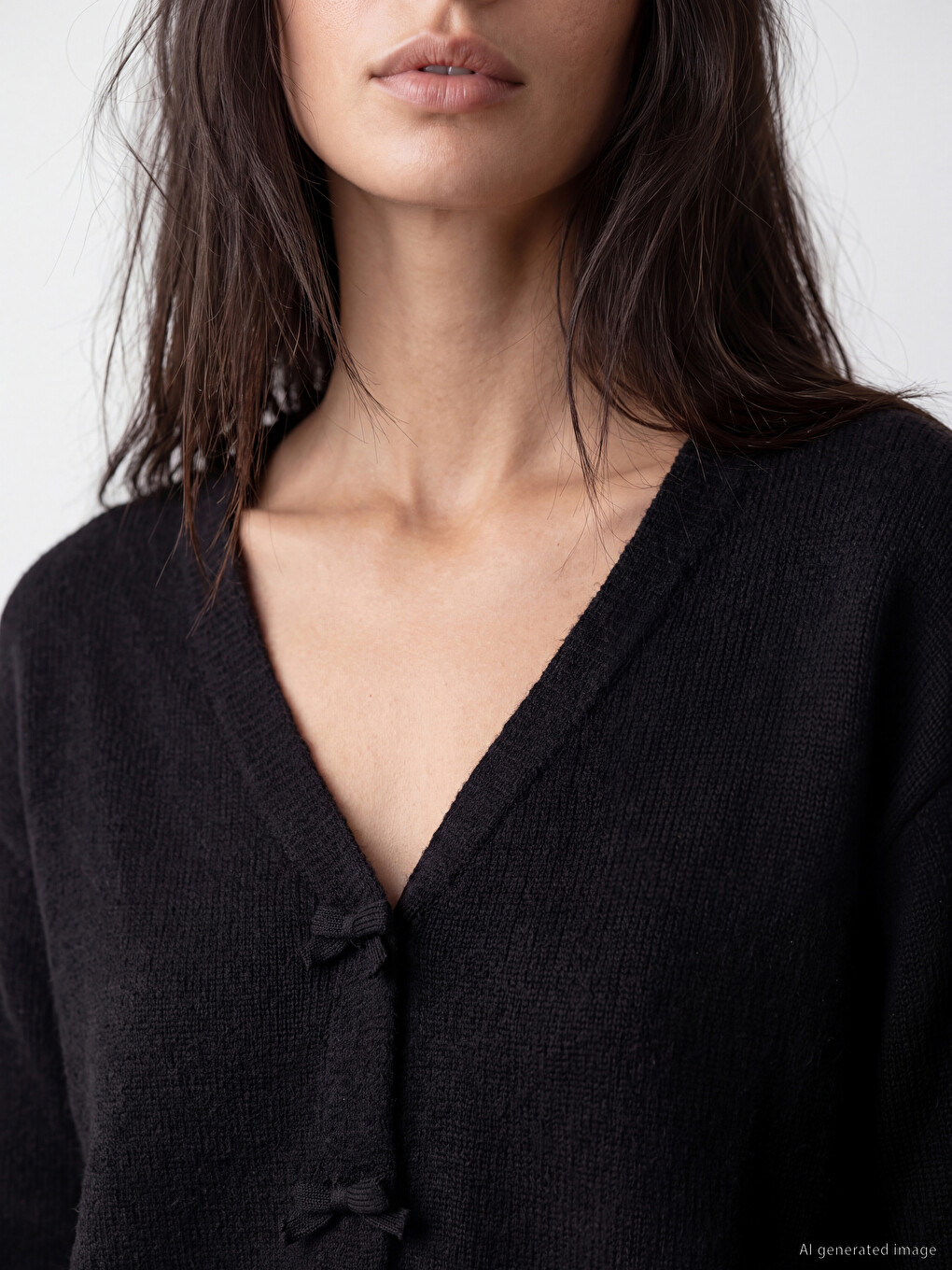 Bow Wool Blend Women's Knitwear Sweater-2