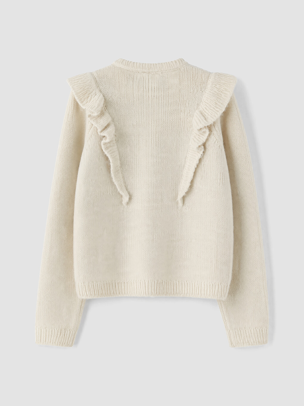 Cardigan Tricotat Cu Guler Rotund Pentru Fete-2