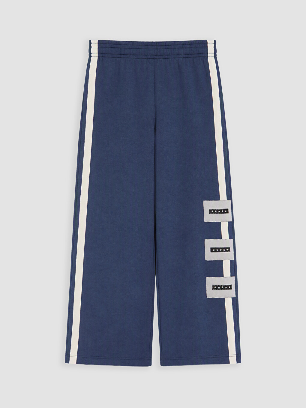 Girls' Striped Wide Leg Sweatpants