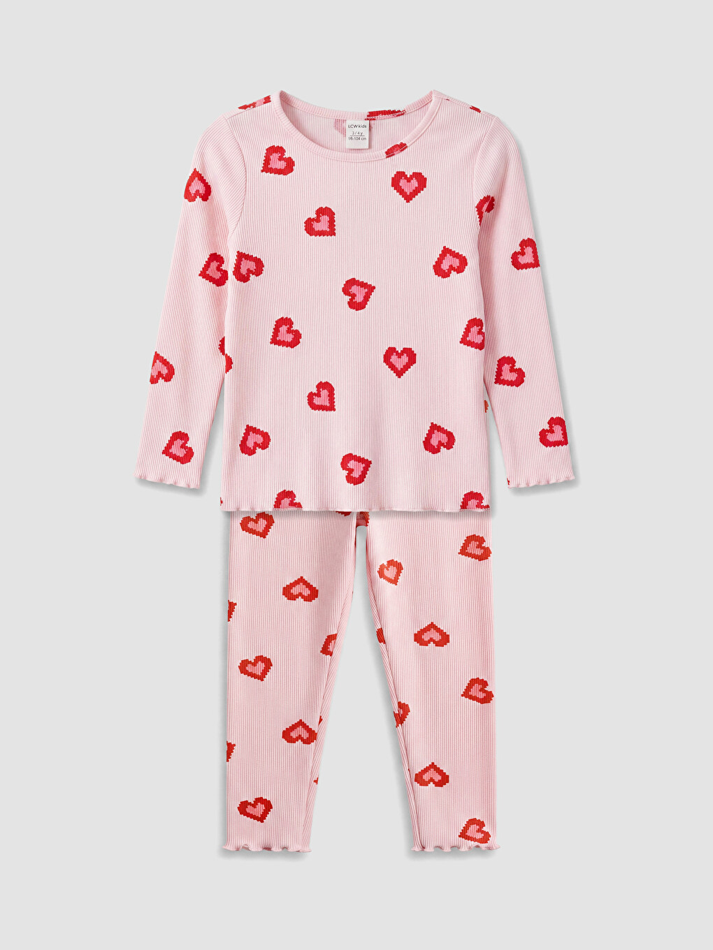 Crew Neck Printed Girls' Pyjamas Set