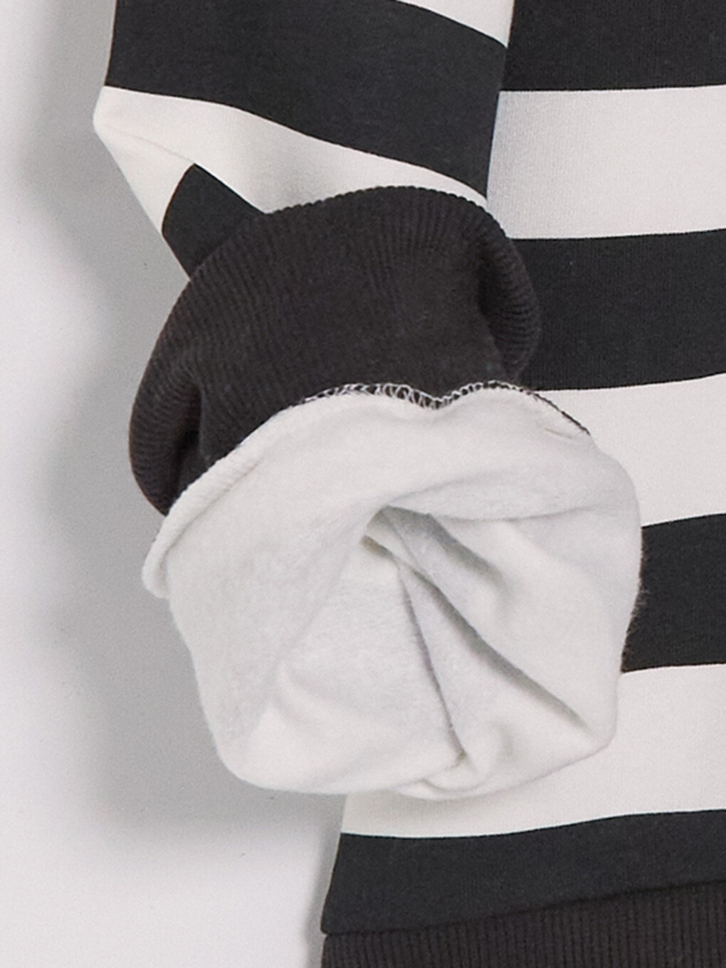Crew Neck Striped Printed Girls' Sweatshirt-2
