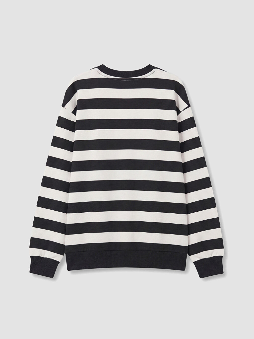 Crew Neck Striped Printed Girls' Sweatshirt-3