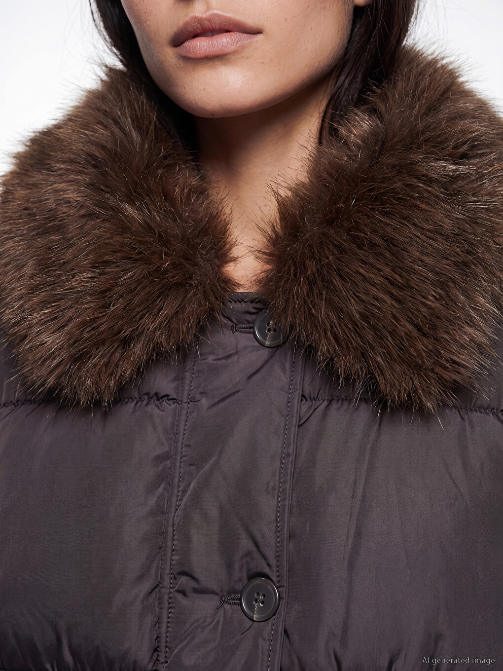 Fur Collar Women's Puffer Coat-1