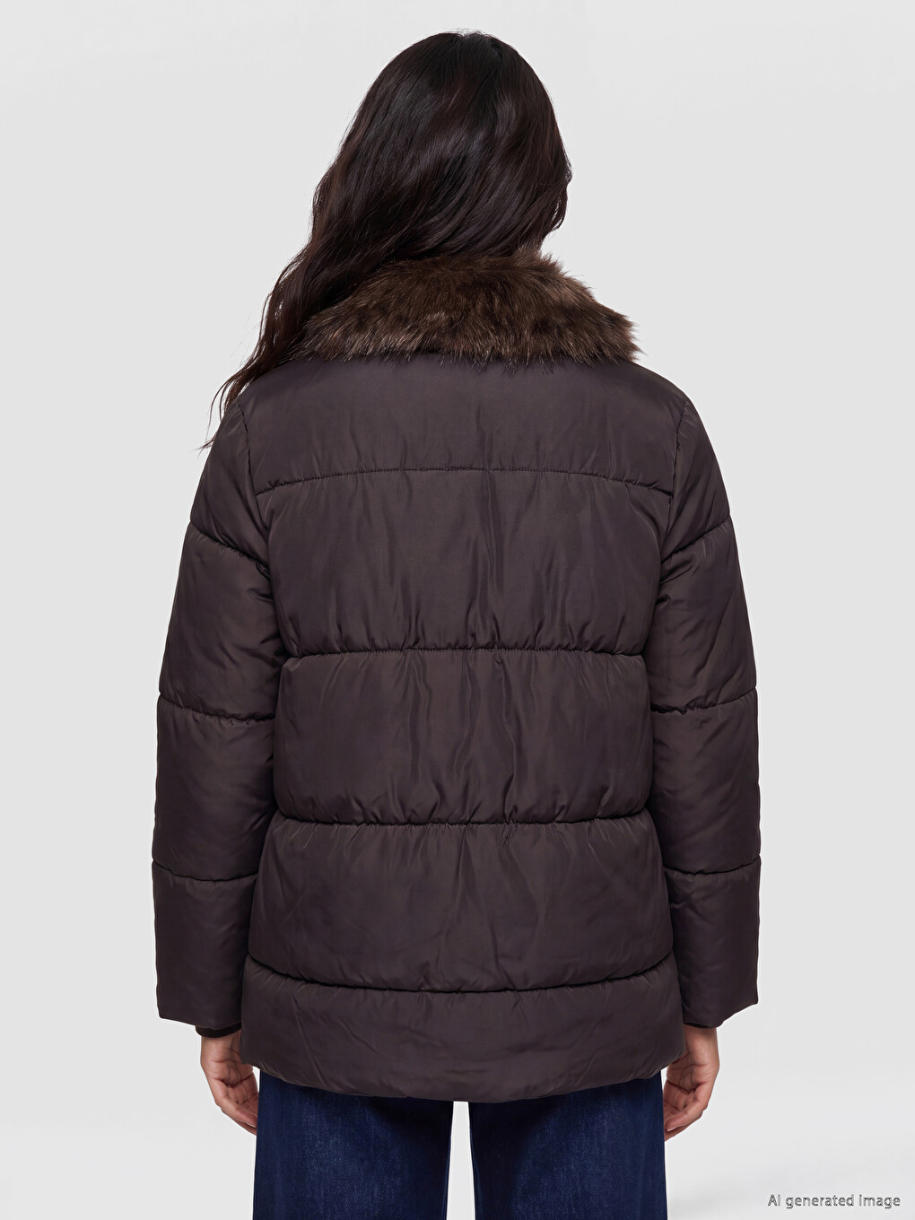 Fur Collar Women's Puffer Coat-3