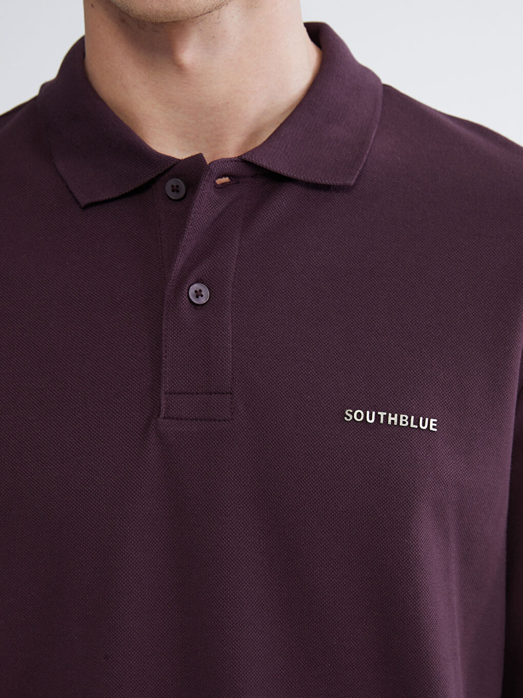 Kahverengi Polo Yaka Pike Erkek Sweatshirt-2