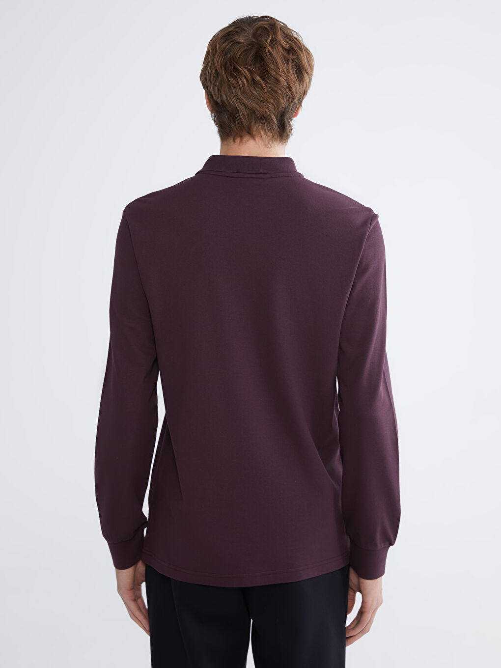 Kahverengi Polo Yaka Pike Erkek Sweatshirt-3