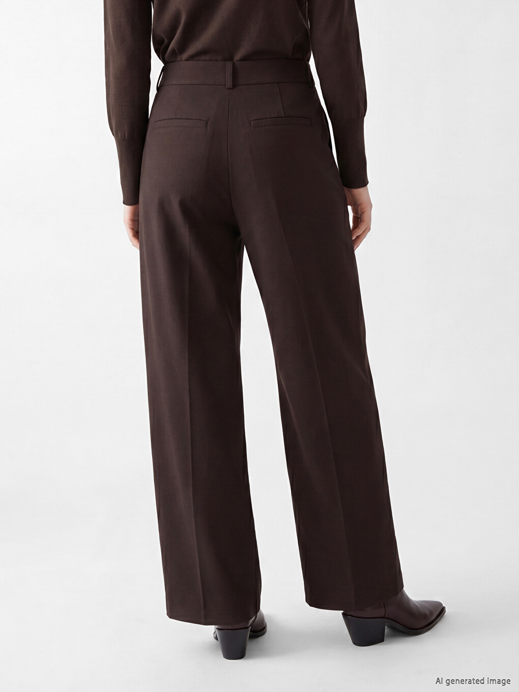 Pantaloni Eleganți Maro Femeie-3