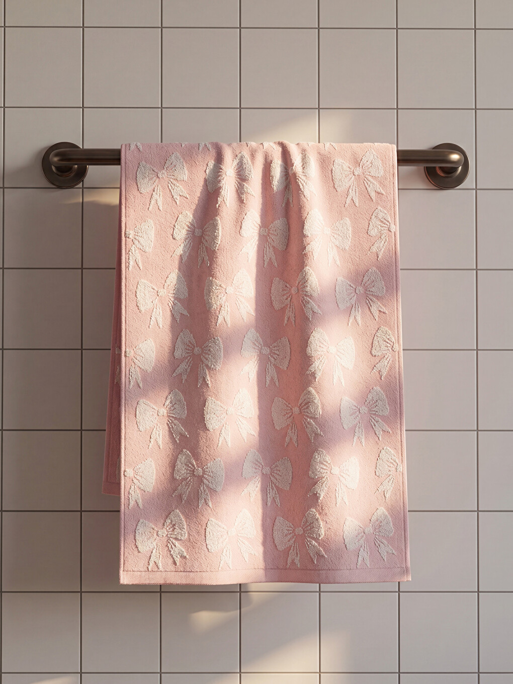 Bow Patterned Cotton Hand Towel 50x80 Cm